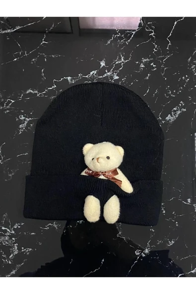 DESİGNER Ayıcıklı Bere(ayıcık Figürlü Bere)kışlık Renkli Bere ürün görseli 1