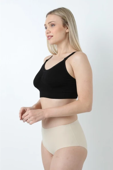 Form Angel siyah renk  Emzirme Sütyeni (Dikişsiz) - Resim 3