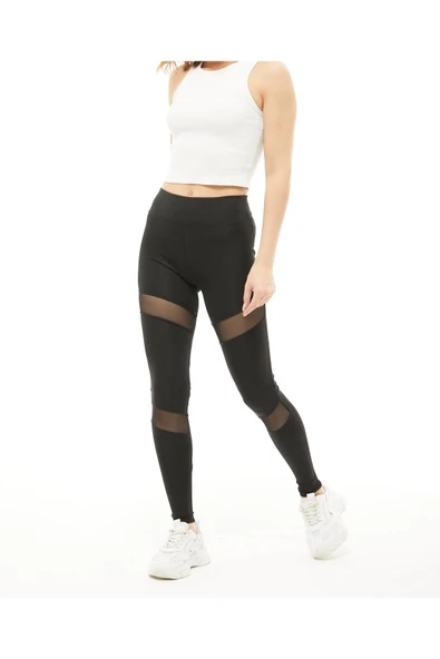 Güneş Çift Tüllü Yüksek Bel Toparlayıcı Dalgıç Kumaş Kadın Tayt (Yüksek Kalite,Uygun Fiyat,Şık,Lux) - Resim 6