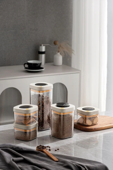 Pinmoo Kilitli Vakum Bej Saklama Kabı 380 Ml. - 3