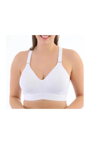 Ebru Kadın Ebru Alt Geniş Lastikli Penye Sütyen battal büyük beden Toparlayıcı Sütyen Beyaz-Siyah-Bordo ürün görseli 1