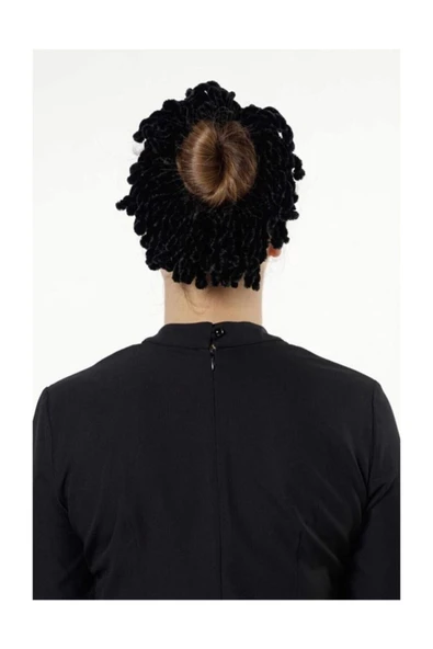 B One Siyah Kadife Topuz Tokası 3'lü ürün görseli 1