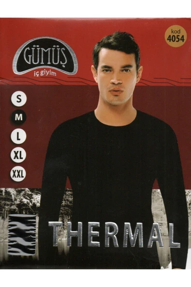 GÜMÜŞ Orijinal Termal Uzun Kol Erkek Üst Bady/ Body / Üst İçlik / Sıcak Tutan Termal Fanila/ Gri - Resim 2