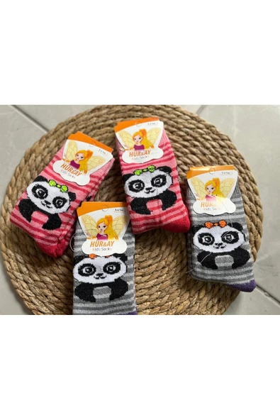 HÜR&AY 3 ÇİFT HAVLU ŞARDONLU SOKET ÇORAP TERMAL ÇORAP KIZ ÇOCUK - Resim 3