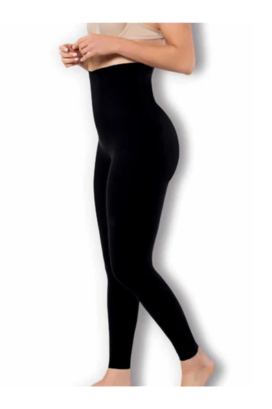 Form Angel Kadın Siyah Yüksek Bel Lazer Kesim Tayt Korse 1026 ürün görseli 1