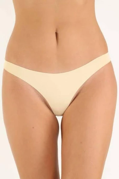 Helena Paris Kadın Ten Renk Iz Yapmayan Lazer Kesim Tanga ürün görseli 1