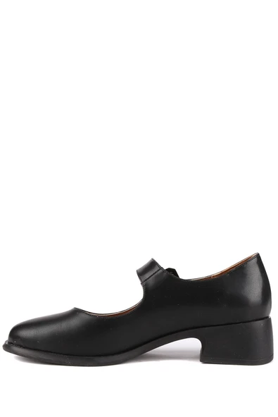 Stato - Siyah Renk Tokalı Kadın Babet - Resim 5