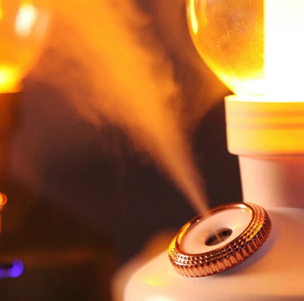 Hava Nemlendirici Buhar Makinası Led Işıklı Aroma Difüzörü Vintage Lamba Model 280ml - 8