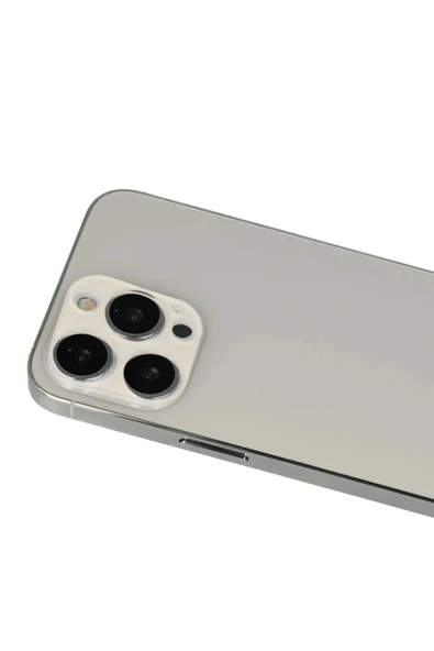 Litae Trend BFS iPhone 13 Pro Max Rainbow Kamera Lens Koruma Cam - Beyaz