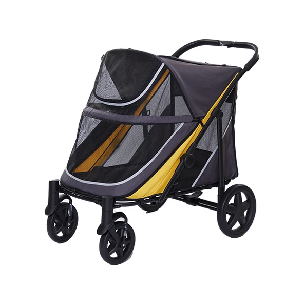 EuroDog Katlanabilir Köpek Arabası Gri Sarı 112x65x100 Cm ürün görseli