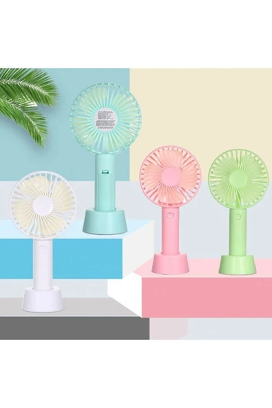 Mini Şarjlı El Ve Masaüstü Fan Soğutucu Vantilatör Standlı Taşınabilir - 10