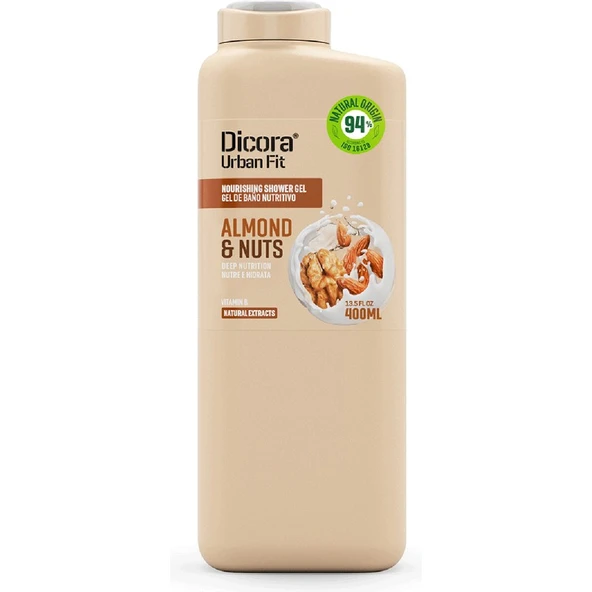 Urban Fit Duş Jeli B Vitamini Badem ve Fındık 400 ml