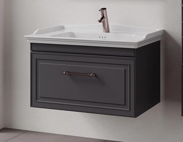 Denko Era 80 cm (Antrasit) Banyo Dolabı Takımı - Resim 2