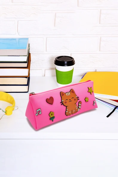 Kedi Tasarımlı PVC Kalem Kutusu – Dayanıklı Silikon Yapı, Çocuklar için Şık ve Pratik Saklama Kutusu, Çevre Dostu ve Uzun Ömürlü - Resim 8