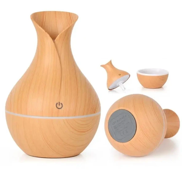 300 Ml Hava Nemlendirici Buhar Makinesi Ve Aroma Difüzörü Ahşap Görünümlü - 2