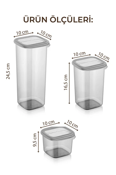 Etiketli 24'lü Set Peggy Erzak Saklama Kabı 8x(0,55 - 1,2 - 1,75 Litre) - Resim 2