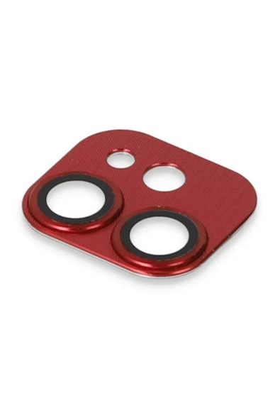 Litae Trend BFS  iPhone 11 Pers Alüminyum Kamera Lens - Kırmızı - Resim 4