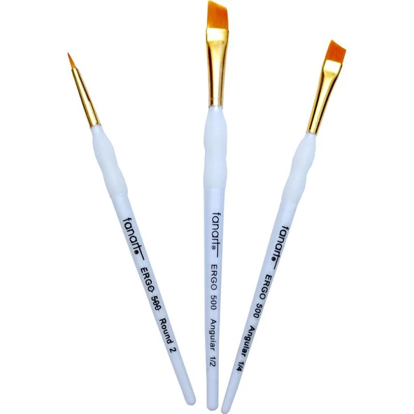 Fanart Ergonomik Altın Taklon Fırça Seti 500 Seri 3lü Set 2 ürün görseli