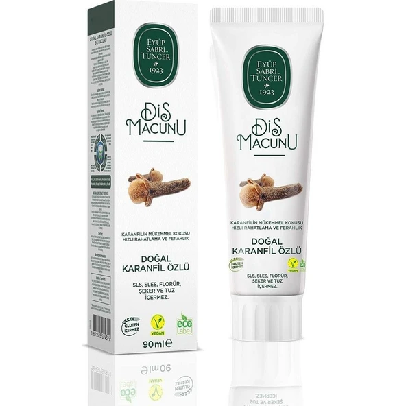Eyüp Sabri Tuncer Doğal Karanfil Özlü Diş Macunu - Florürsüz ve Şekersiz, 90 ml, Ferah Göz Karanfil Aroması ürün görseli
