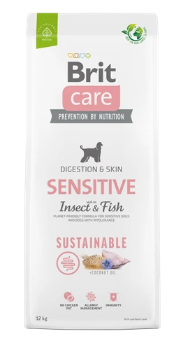 Brit Care Gıda İntoleransı Ve Deri Hassasiyet Problemi Olan Köpekler İçin, Larva Ve Balık Etli Kuru Mama 12 kg - Resim 3