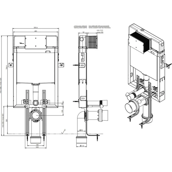 Bocchi Gömme Rezervuar 8,5 cm - 2