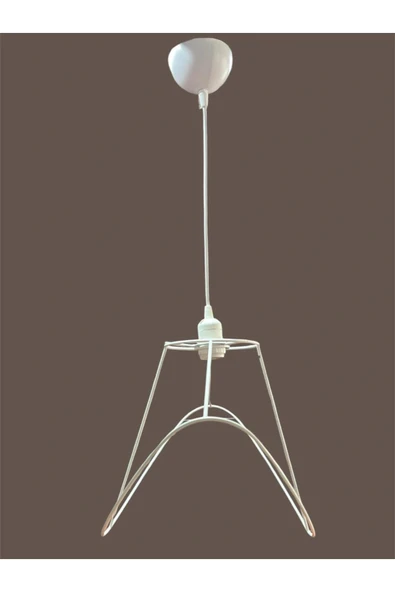 Yaprak Avize Teli , İskeleti (Büyük Boy 50x32 Cm) Beyaz Statik Boyalı (Duy Takımı Dahil) - Resim 4