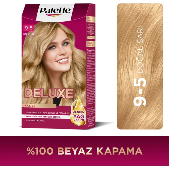 Palette Deluxe Kalıcı Renkler 9-5 Doğal Sarı Saç Boyası ürün görseli