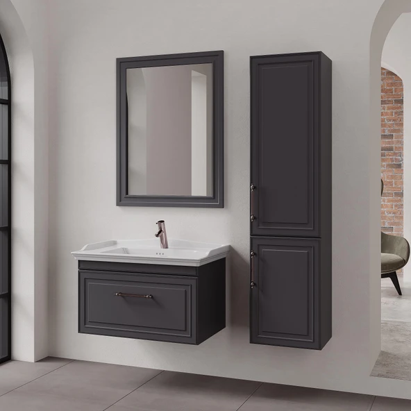 Denko Era 80 cm (Antrasit) Banyo Dolabı Takımı ve Boy Dolabı ürün görseli