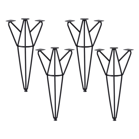 Rüzgar 4 Adet 71 cm Siyah Metal Masa ve Sehpa Ayağı Dayanıklı Mobilya Destek Yükseltici Ayak Modern ürün görseli