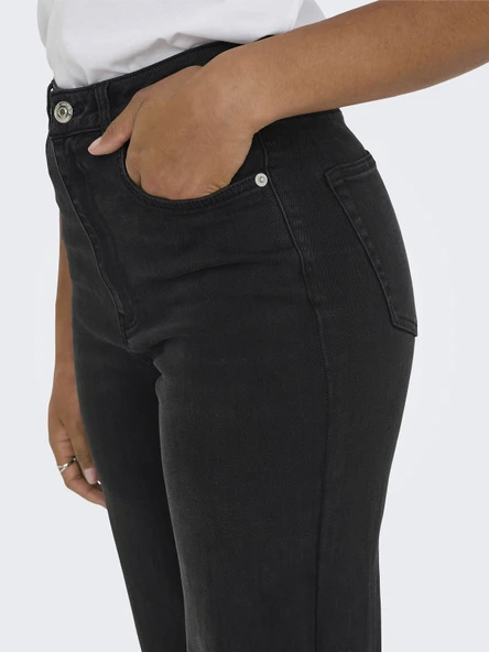 ONLY Bayan Yüksek Bel Geniş Paça Kot Pantolon 15361728 - Resim 4