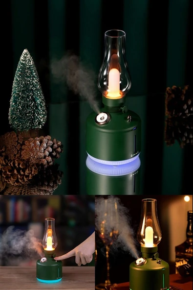 Hava Nemlendirici Buhar Makinası Led Işıklı Aroma Difüzörü Vintage Lamba Model 280ml - 6