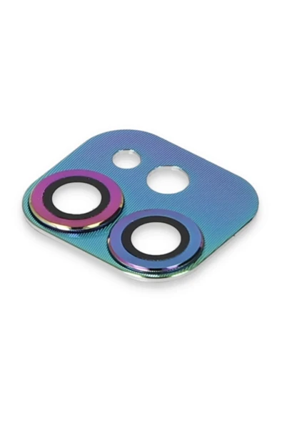 Litae Trend BFS  iPhone 11 Pers Alüminyum Kamera Lens - Rainbow - Resim 4