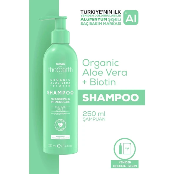 Tresan The Earth Organic Aloe Vera +Biotin Şampuan 250 Ml ürün görseli