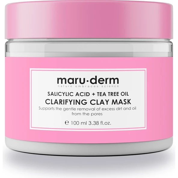 Maru.derm Kil Maskesi - Salisilik Asit + Çay Ağacı Yağı Kil Maskesi 100 ml