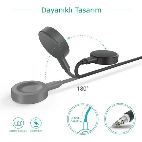 Mi7a Huawei Watch Gt2 Pro Uyumlu Şarj Kablosu ve Standı - 2