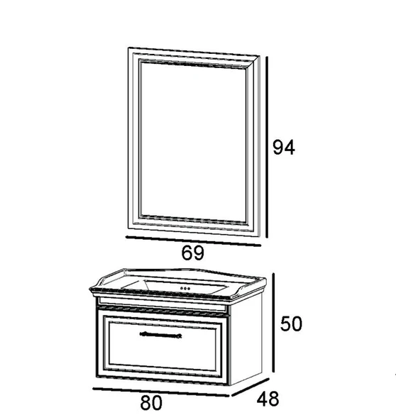 Denko Era 80 cm (Antrasit) Banyo Dolabı Takımı - Resim 3