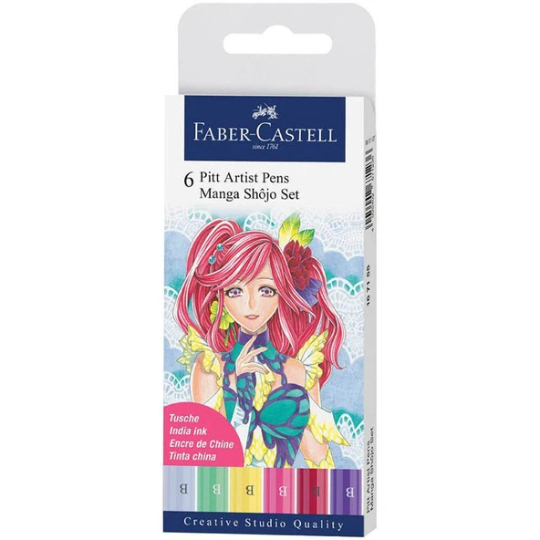 Faber Castell 6 Pitt Artist Pen Manga Shojo Set 167155 ürün görseli