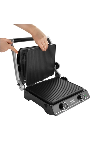 Schafer Gusto Grill 1800 W Izgara ve Tost Makinesi Inox - Resim 5