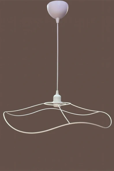 Papatya Avize Teli , İskeleti 50x10 Cm Beyaz Statik Boyalı (Duy Takımı Dahil) - Resim 2