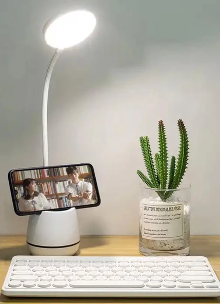 Şarjlı 24 Led Çalışma Okuma Işığı Kademeli Masa Lambası Ayarlanabilir Renk Tonu Ve Parlaklık - 5