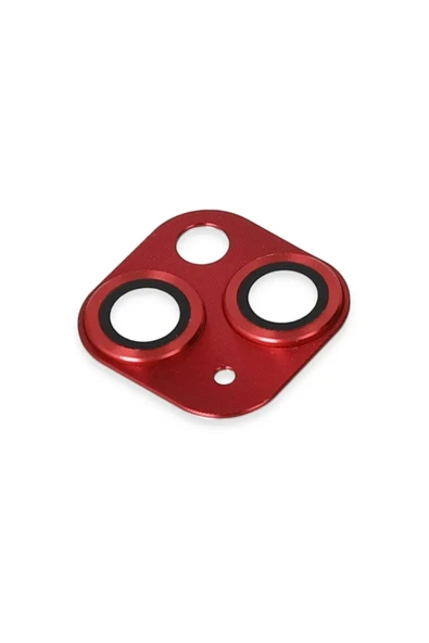 Litae Trend BFS  iPhone 13 Pers Alüminyum Kamera Lens - Kırmızı - 4