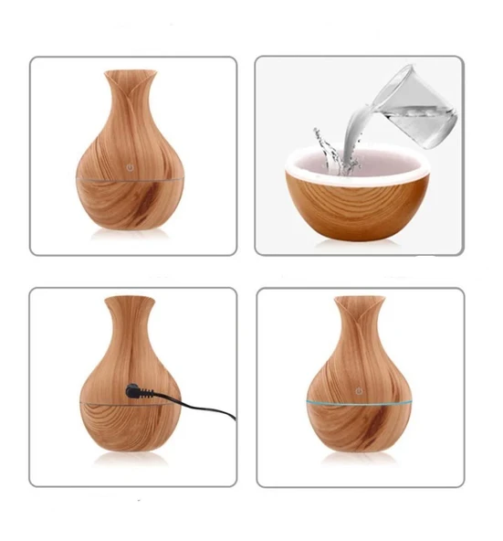 300 Ml Hava Nemlendirici Buhar Makinesi Ve Aroma Difüzörü Ahşap Görünümlü - 3