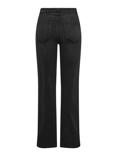 ONLY Bayan Yüksek Bel Geniş Paça Kot Pantolon 15361728 - Resim 7