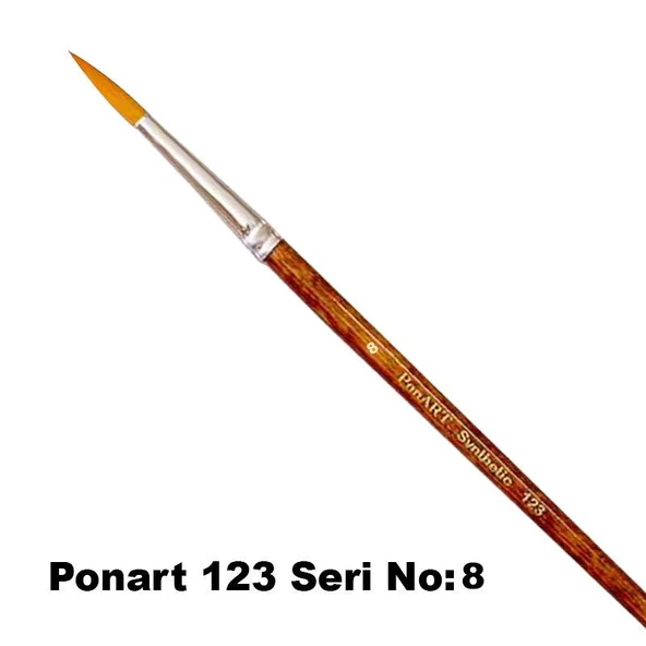 Ponart 123 Seri Sentetik Yuvarlak Uçlu Fırça No 8 ürün görseli