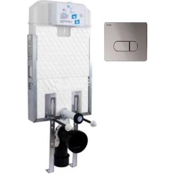 Visam Slim 80 Asma Klozet Gömme Rezervuar + Visam Siena Mat Krom Buton ürün görseli