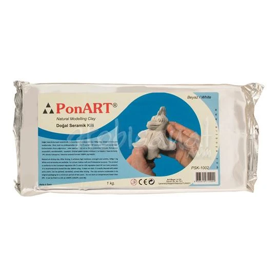 Ponart Seramik Hamuru 1000g Beyaz ürün görseli