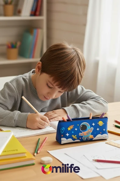 Astronot Tasarımlı PVC Kalem Kutusu – Dayanıklı Silikon Yapı, Çocuklar için Şık ve Pratik Saklama Kutusu, Çevre Dostu ve Uzun Ömürlü - Resim 6