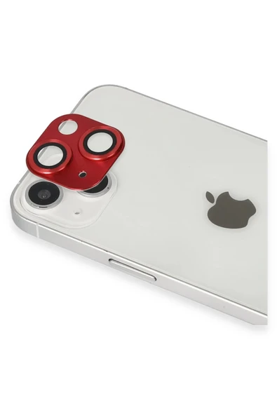 Litae Trend BFS iPhone 13 Pers Alüminyum Kamera Lens - Kırmızı - 2