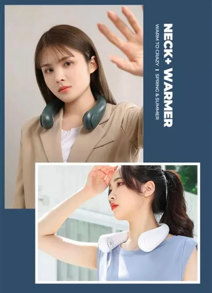 Boyun Askılı Giyilebilir Kablosuz Şarjlı Taşınabilir Soğutucu Boyun Fanı - 4