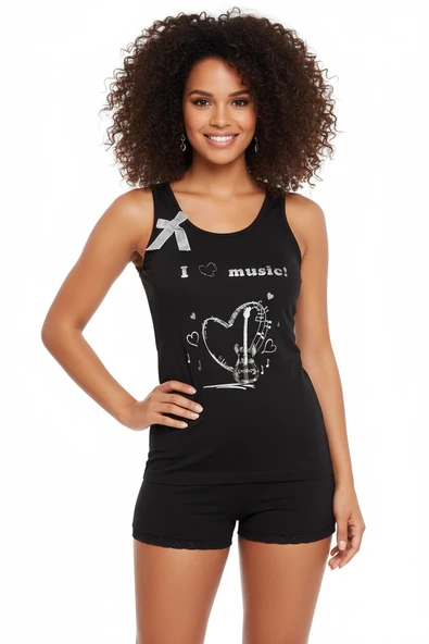 Berrak Bayan Baskılı Şort Takim 3Lü 2412 - Resim 2